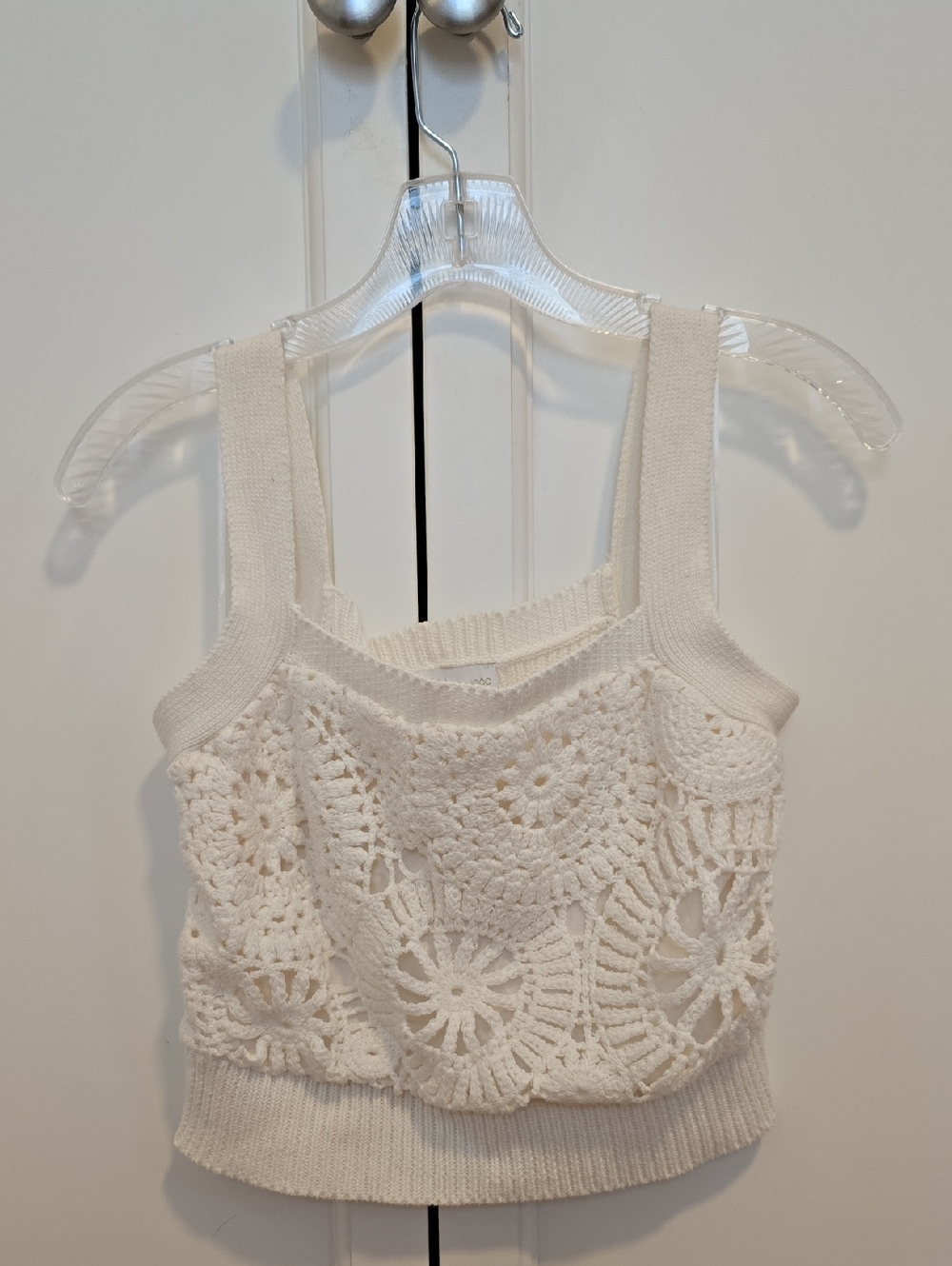 House of Harlow 1960 White Sweater Crop Tank